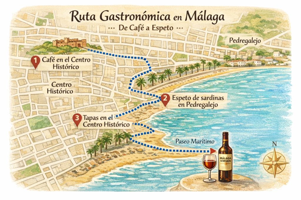 Gastronomic route in Malaga: from coffee to wine